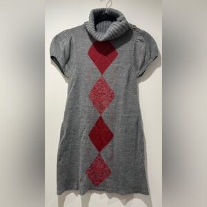 Sweater Project Gray and Red Midi Dress Size M